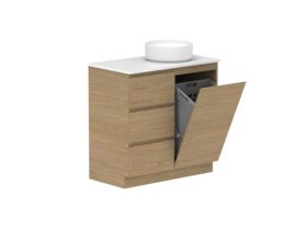 Hero - Posh Domaine Plus Hamper Trio 900 Floor Mounted Right Bowl 20mm Top