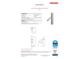 Specification Sheet - Sussex Pure Basin Mixer Tap Chrome (6 Star)