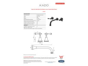 Specification Sheet - Kado Era Wall Bath Set 250mm Lever Handle Matte Black