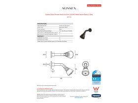 Specification Sheet - Sussex Scala Shower Head and Arm LUX PVD Matte Opium Black (3 Star)