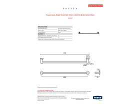 Specification Sheet - Sussex Scala Single Towel Rail 700mm LUX PVD Matte Opium Black