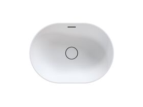 Supporting Image - Omvivo Villa Thin Edge Oval Semi Inset Basin 485mm White Haven
