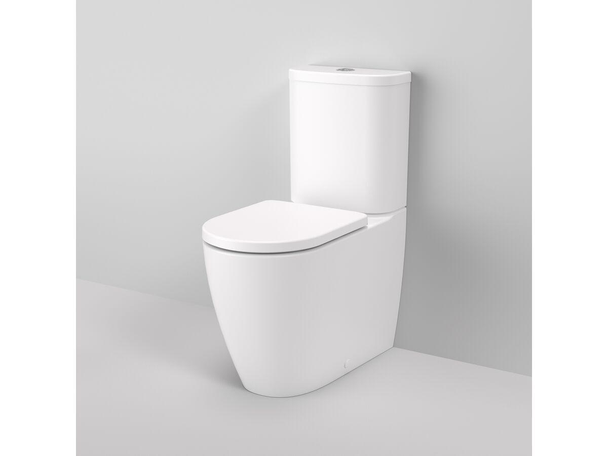 In Situ - Caroma Forma II Cleanflush Close Coupled Back to Wall Back Inlet Toilet Suite with Soft Close Quick Release Seat Matte White (4 Star)
