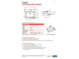 Technical Guide - Kado Lux Semi Inset Basin 3 Tapholes White