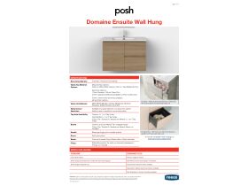 Technical Guide - Posh Domaine Ensuite Wall Hung Vanity