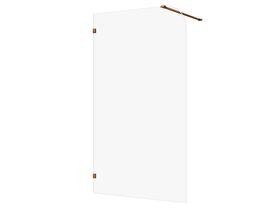 Hero - Kado Lux Frameless Curved Panel with Wall Clips Clear Glass 1200mm Brushed Bronze