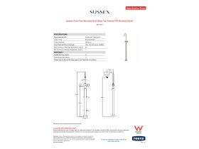 Specification Sheet - Sussex Pure Floor Mounted Bath Mixer Tap Trimset PVD Brushed Nickel