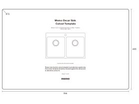 Cutout Template - Memo Oscar Inset Double Bowl Sink Overflow 1 Taphole
