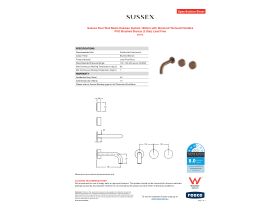 Specification Sheet - Sussex Pure Wall Basin Hostess System 160mm with Diamond Textured Handles PVD Brushed Bronze (3 Star) Lead Free