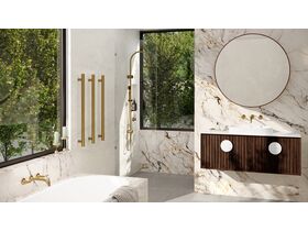 Hydrotherm Pure Vertical Heated Towel Rail 900 x 38mm PVD Brushed Gold