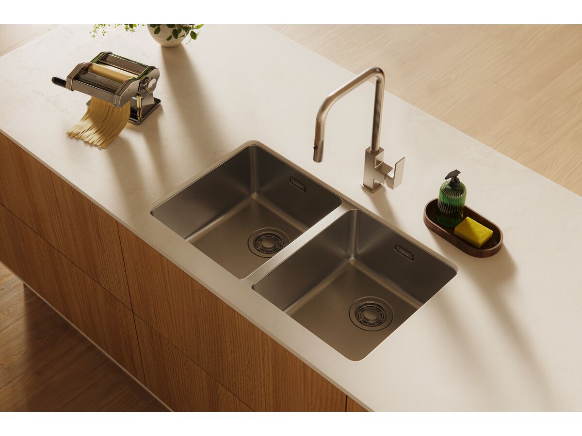 In Situ - Memo Oscar Inset/Undermount Double Bowl Sink Overflow No Taphole - Undermount
