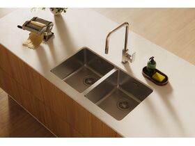 In Situ - Memo Oscar Inset/Undermount Double Bowl Sink Overflow No Taphole - Undermount