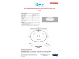 Specification Sheet - Roca The Gap Round Semi Inset Basin 550mm x 390mm With Overflow White
