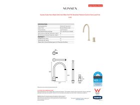 Specification Sheet - Sussex Scala Nova Basin Sink Hob Mixer Set PVD Brushed Platinum Gold (6 Star) Lead Free