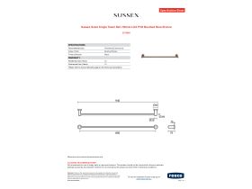 Specification Sheet - Sussex Scala Single Towel Rail 700mm LUX PVD Brushed Rare Bronze