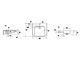 Wolfen Wall Basin with Overflow 1 Taphole 600 x 555