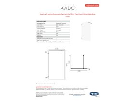 Specification Sheet - Kado Lux Frameless Rectangular Panel with Wall Clips Clear Glass 1200mm Matte Black