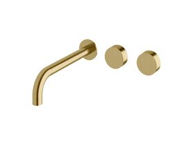 Sussex Pure Wall Bath Hostess System 250mm Right Hand PVD Brushed Gold