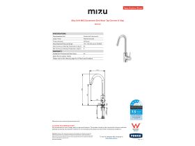 Specification Sheet - Mizu Drift MK2 Gooseneck Sink Mixer Tap (4 Star)
