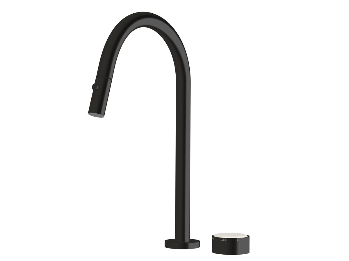 Supporting Image - Sussex Pure Elemental Progressive Sink Mixer Set Pull Out Spray PVD Matte Black (4 Star) Lead Free with Aurora Insert