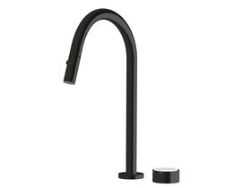 Supporting Image - Sussex Pure Elemental Progressive Sink Mixer Set Pull Out Spray PVD Matte Black (4 Star) Lead Free with Aurora Insert