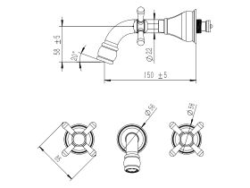 Milli Voir Wall Bath Set Cross Handle 150mm