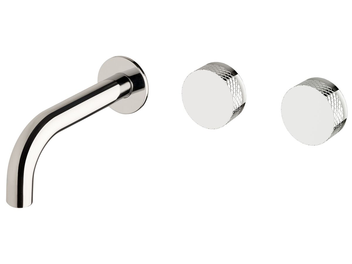 Sussex Pure Wall Bath Hostess System 160mm Right Hand with Diamond Textured Handles Chrome
