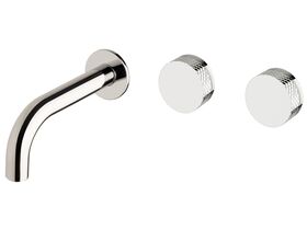 Sussex Pure Wall Bath Hostess System 160mm Right Hand with Diamond Textured Handles Chrome