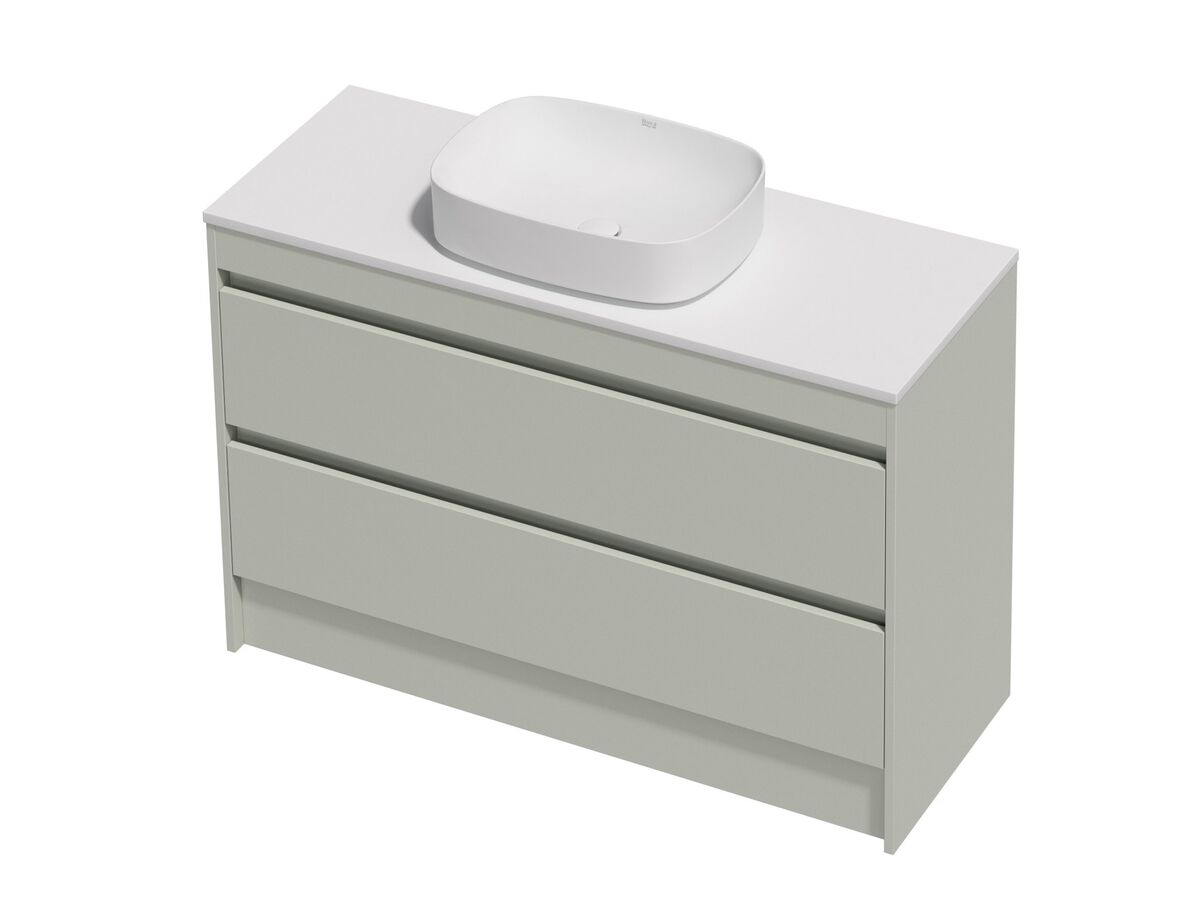 Posh Domaine Twin 1200 2 Drawer Floor Standing Colour Cherry Pie - Basin not included