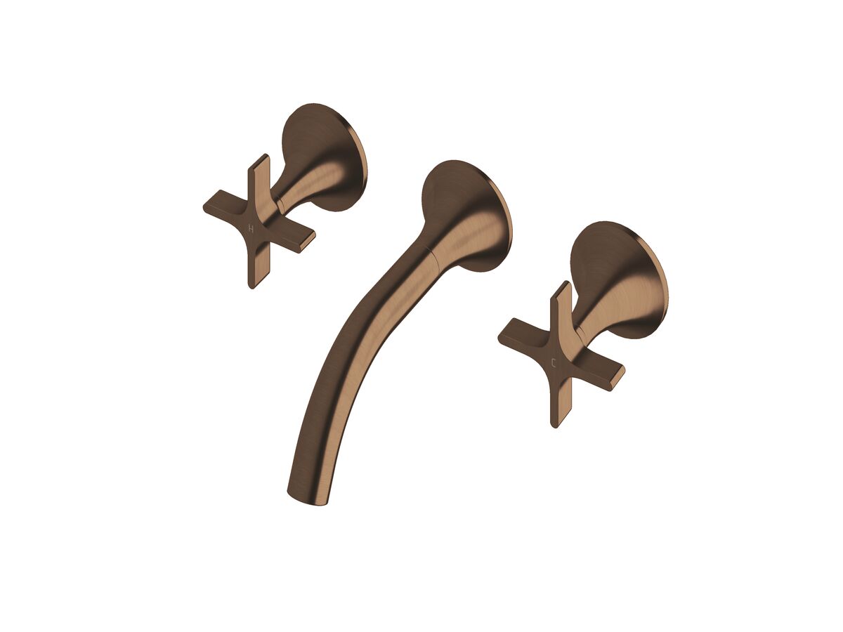 Sussex Oria Cross Wall Bath Set 165mm PVD Brushed Bronze