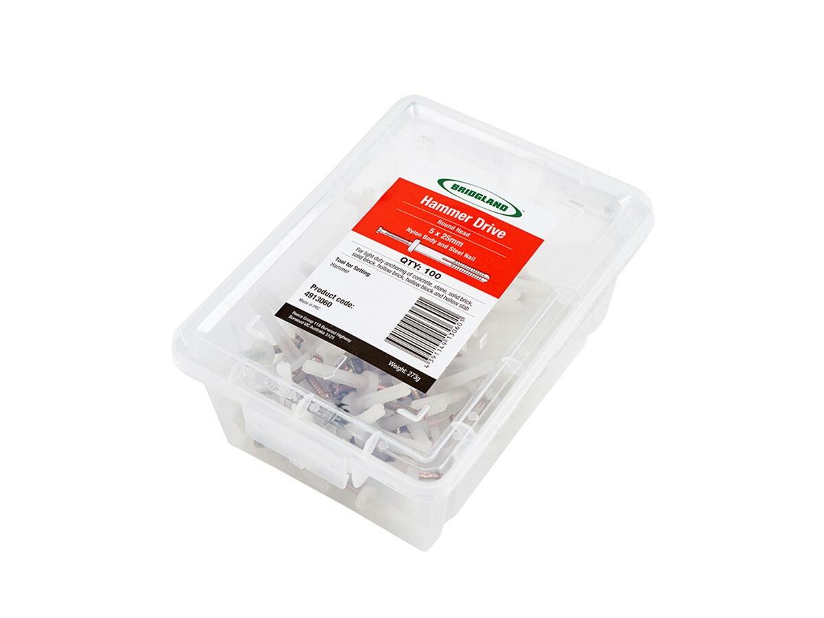 Bridgland Nylon Hammer Drive Round Head 5mm x 25mm (100)