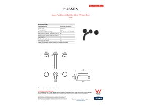 Specification Sheet - Sussex Pure Elemental Bath Set 200mm PVD Matte Black