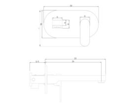 Mizu Soothe Wall Basin Mixer Set 200mm Chrome (4 Star)