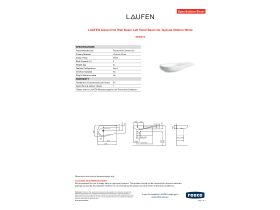 Specification Sheet - LAUFEN Alessi One Wall Basin Left Hand Basin No Taphole 900mm White