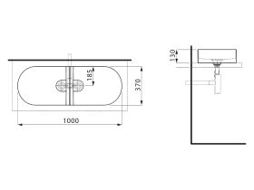 LAUFEN Sonar Double Above Counter Basin White with Ceramic Waste Covers