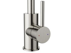 Supporting Image - Posh Bristol Pin Gooseneck Sink Mixer Tap Brushed Nickel (4 Star) Lead Free - Handle