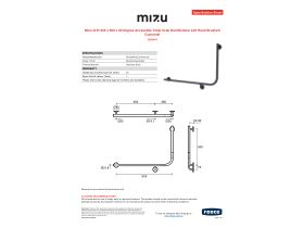 Specification Sheet - Mizu Drift 935 x 600 x 90 Degree Accessible Toilet Grab Rail Modular Left Hand Brushed Gunmetal