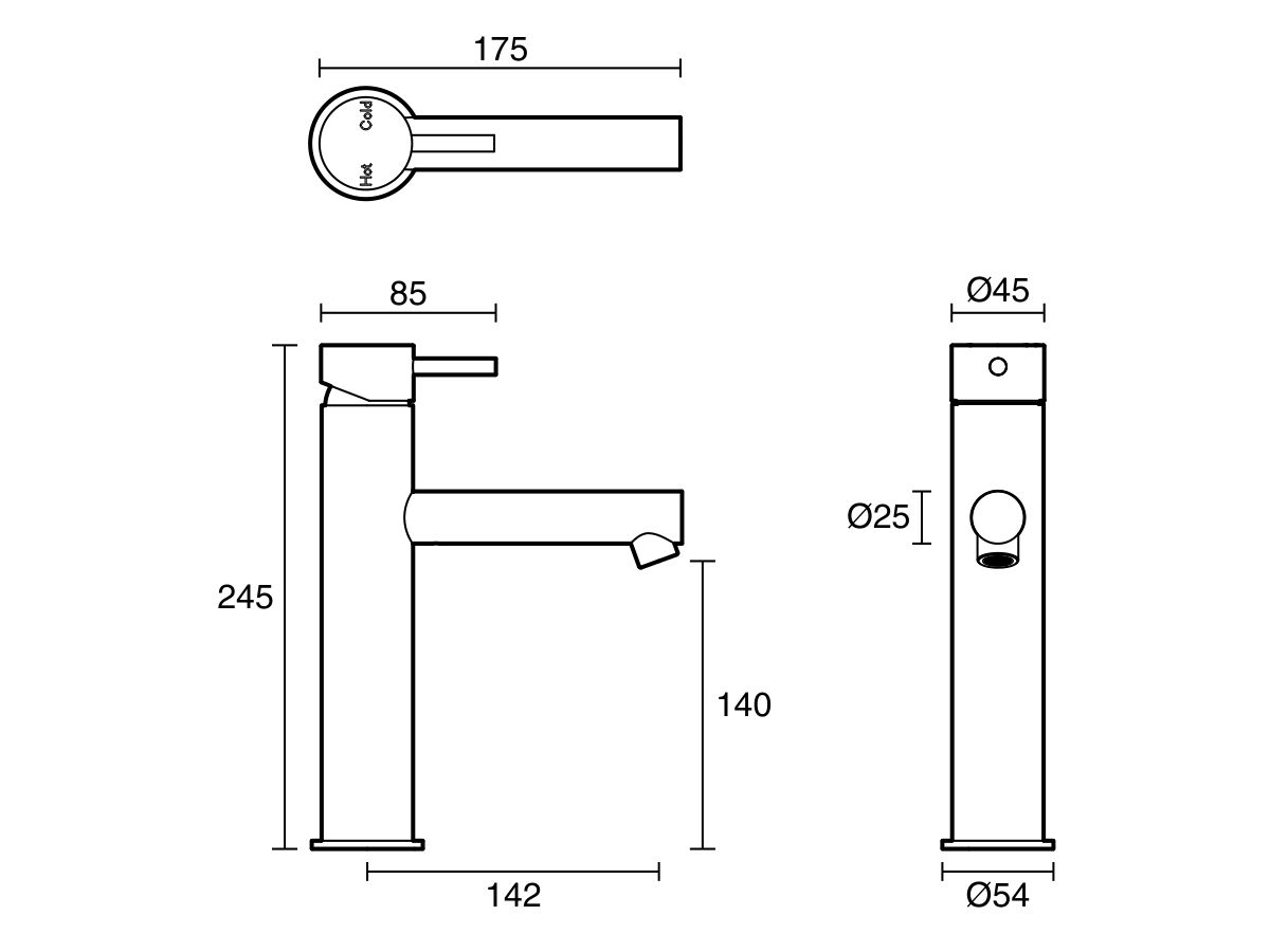 Sussex Scala Medium Basin Mixer Tap with 130mm Outlet
