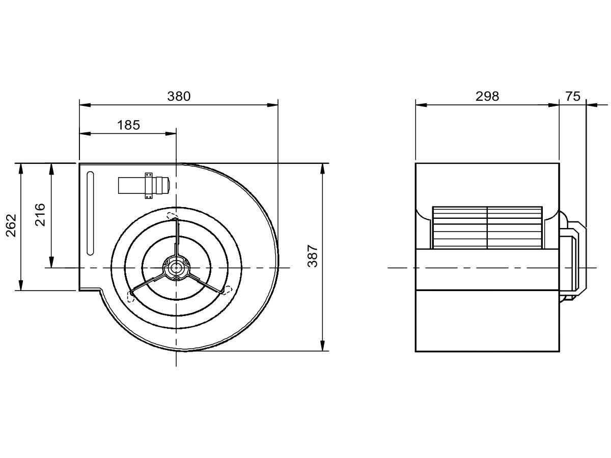 Kruger Centrifugal Fan KDD9/9 350W4P-1 3S