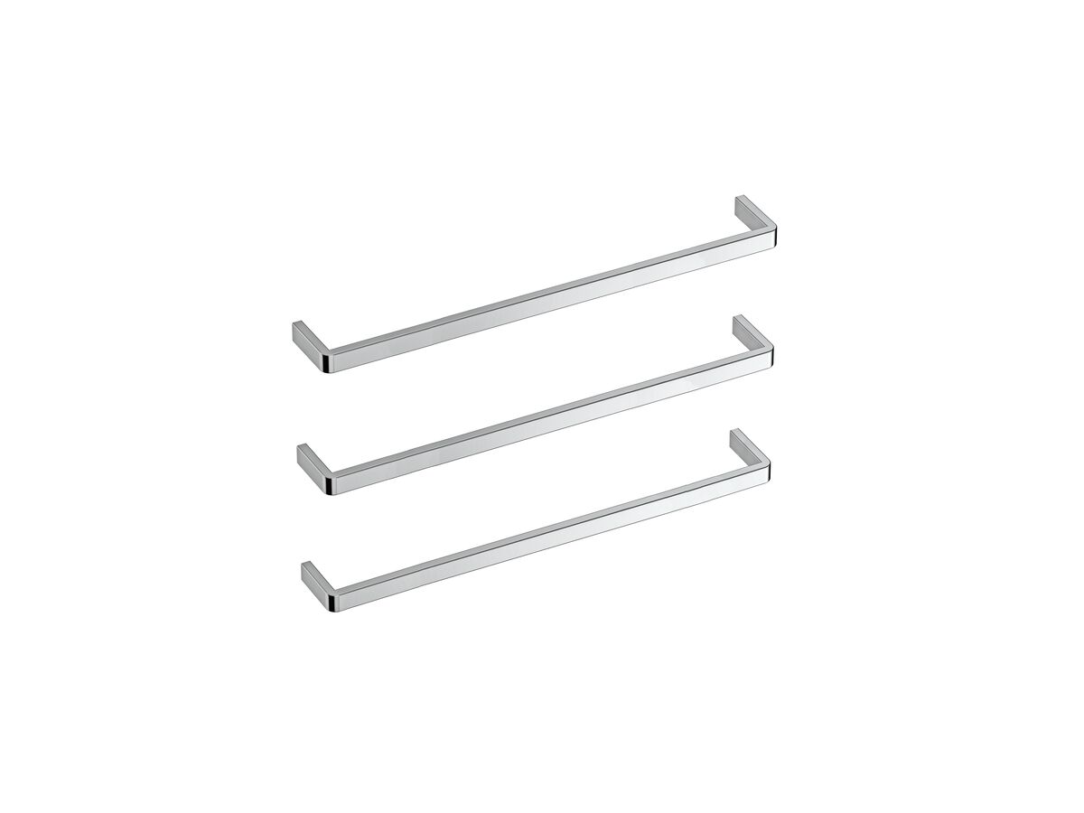 MIZU STREAM HEATED TOWEL RAIL 850MM (TRIPLE PACK) POLISHED STAINLESS STEEL