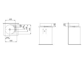 LAUFEN Val Round Counter Basin with Overflow 1 Taphole 500mm White