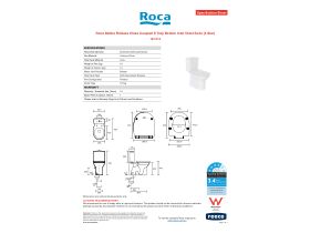 Specification Sheet - Roca Debba Rimless Close Coupled S Trap Bottom Inlet Toilet Suite (4 Star)