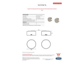 Specification Sheet - Sussex Pure Elemental Wall Top Assembly PVD Brushed Nickel Lead Free