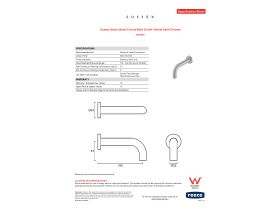 Specification Sheet - Sussex Scala 25mm Curved Bath Outlet 160mm Satin Chrome