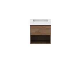 Hero - Posh Domaine 600mm Wall Hung Vanity Unit All-Drawer Open Shelf 90mm Top
