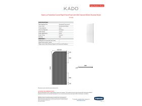 Specification Sheet - Kado Lux Frameless Curved Right Fluted Panel with Wall Channel 900mm Brushed Nickel