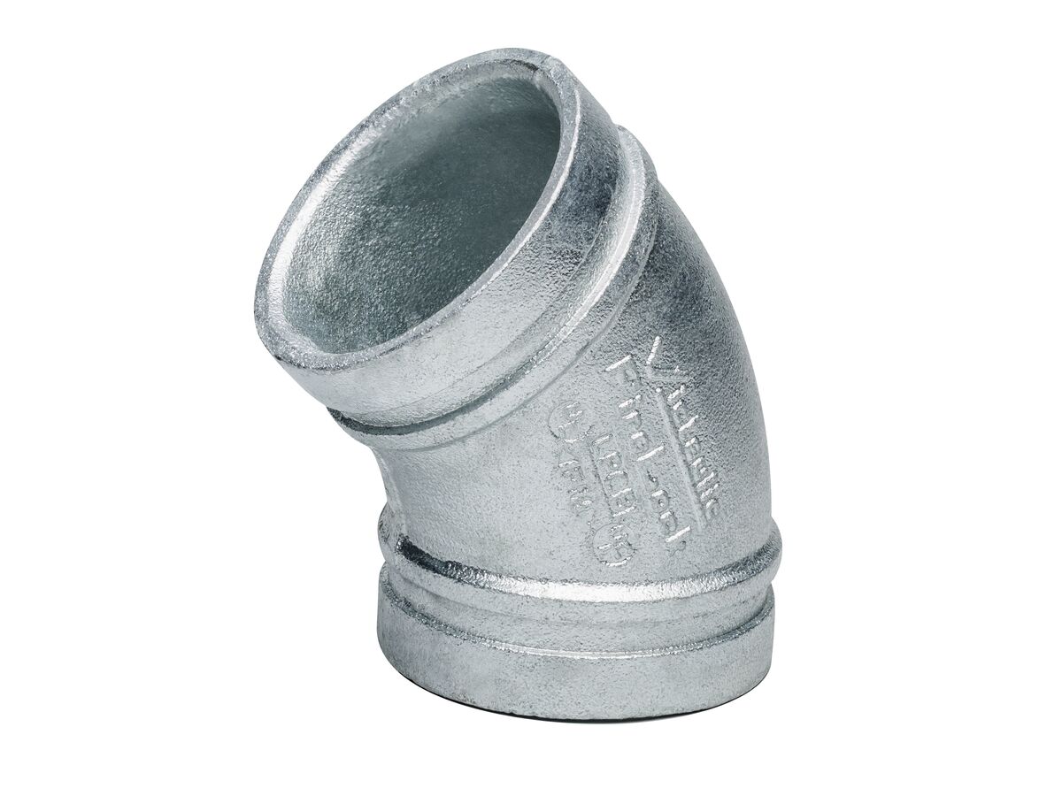 Victaulic Roll Groove Elbow Galvanised x 45 Degree