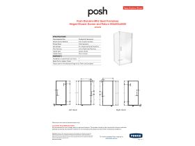 Specification Sheet - Posh Domaine MK2 Semi Frameless Hinged Shower Screen and Return 900x900x2000