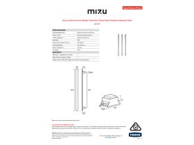 Specification Sheet - Mizu Soothe Vertical Heated Towel Rail (Triple Pack) Polished Stainless Steel