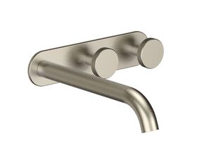 Hero - Faucet Strommen Vara Disc Wall Basin / Bath Hostess Tap System Right Hand 200mm Kit Brushed Nickel (6 Star) Lead Free